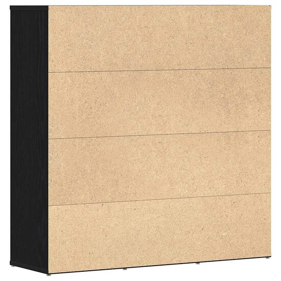 Boekenkast 90X28X90 Cm Bewerkt Hout Kleur Zwart eiken