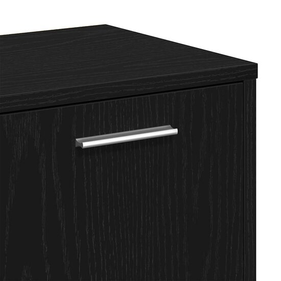 Boekenkast 90X28X90 Cm Bewerkt Hout Kleur Zwart eiken