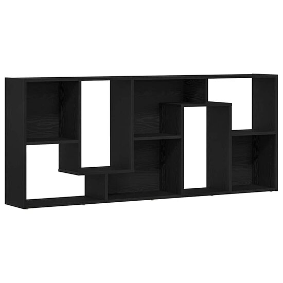 Boekenkast 67x24x161 cm bewerkt hout zwart eikenkleurig