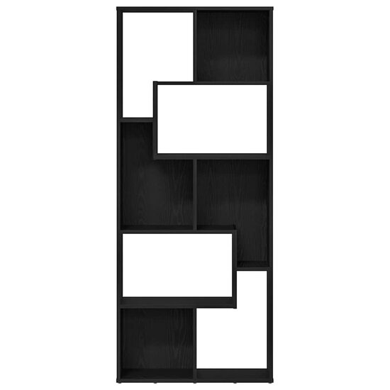 Boekenkast 67x24x161 cm bewerkt hout zwart eikenkleurig