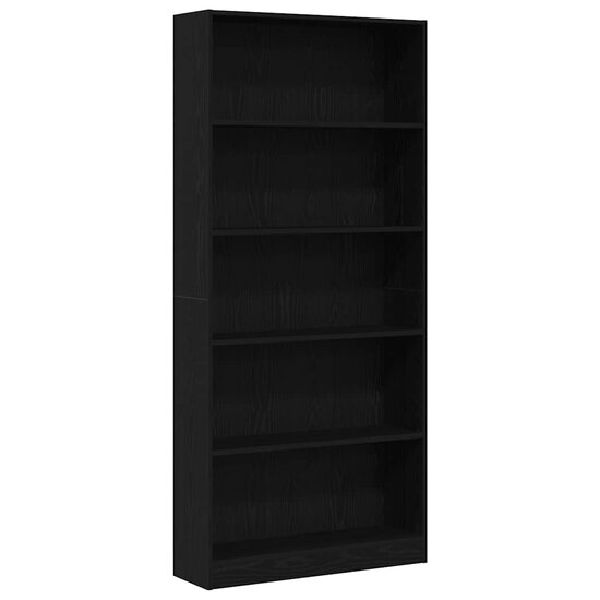 Boekenkast 80X24X Spaanplaat Kleurig Zwart Eiken 80 cm 176 cm