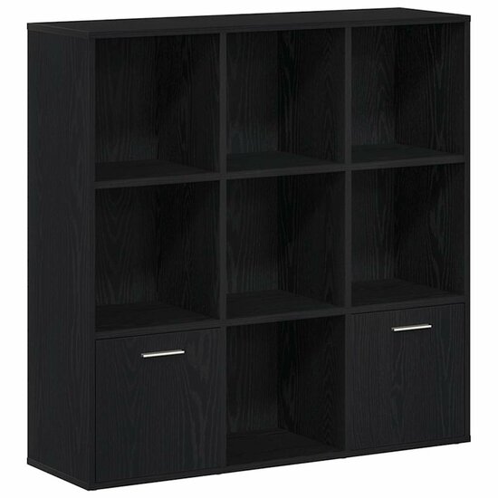 Boekenkast 98X29X97,5 Cm Bewerkt Hout Kleur Zwart eiken