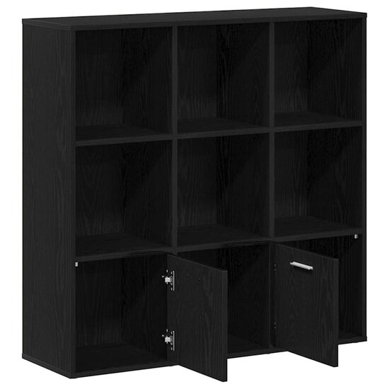 Boekenkast 98X29X97,5 Cm Bewerkt Hout Kleur Zwart eiken
