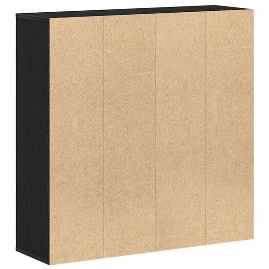 Boekenkast 98X29X97,5 Cm Bewerkt Hout Kleur Zwart eiken