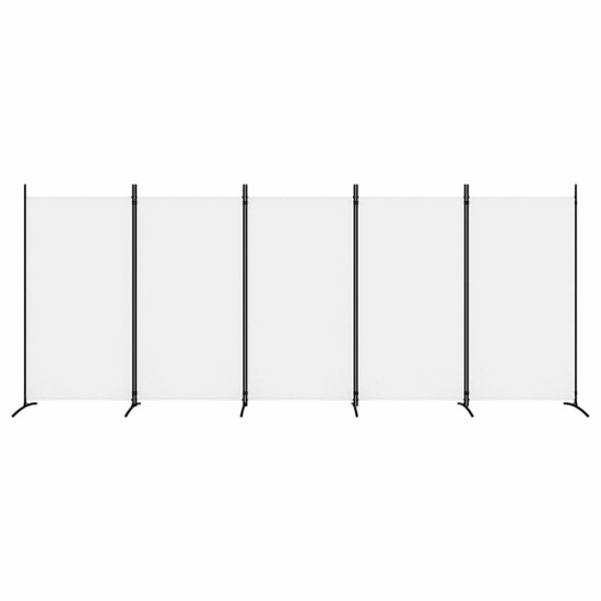 Kamerscherm met 5 panelen 433x180 cm stof wit