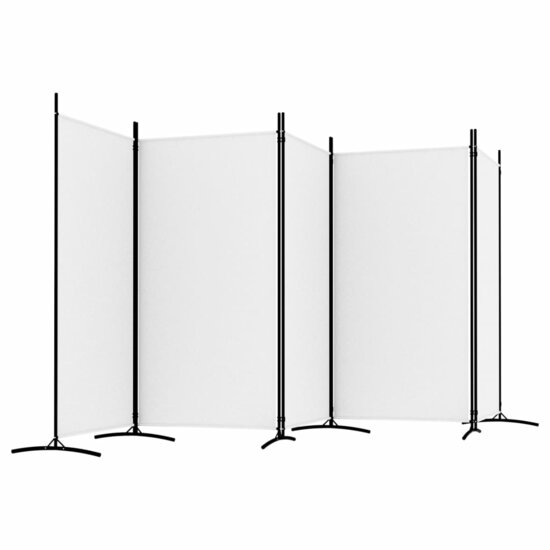 Kamerscherm met 5 panelen 433x180 cm stof wit