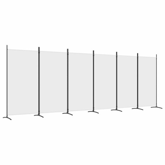 Kamerscherm met 6 panelen 520x180 cm stof wit