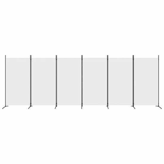 Kamerscherm met 6 panelen 520x180 cm stof wit