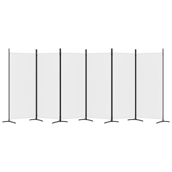Kamerscherm met 6 panelen 520x180 cm stof wit