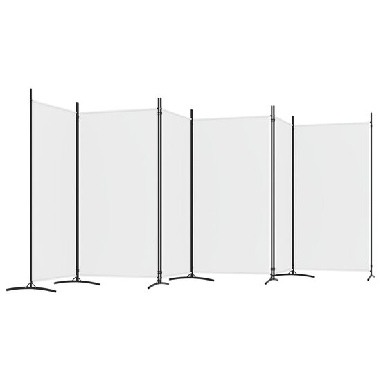 Kamerscherm met 6 panelen 520x180 cm stof wit