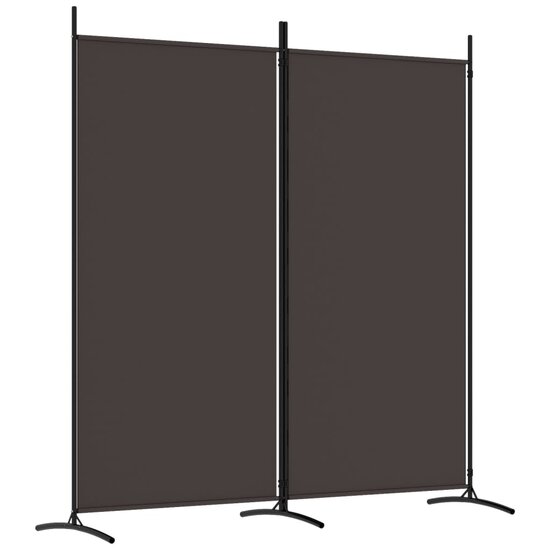 Kamerscherm met 2 panelen 175x180 cm stof bruin