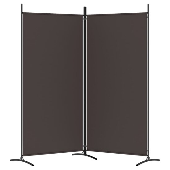 Kamerscherm met 2 panelen 175x180 cm stof bruin