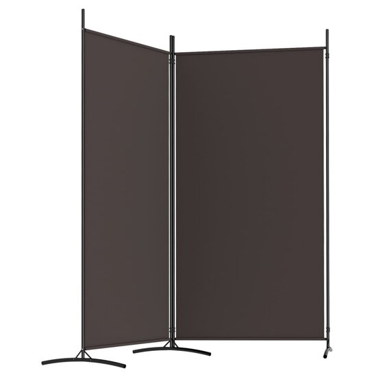 Kamerscherm met 2 panelen 175x180 cm stof bruin