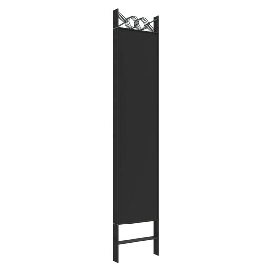 Kamerscherm met 5 panelen 200x200 cm stof zwart