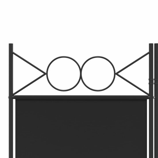 Kamerscherm met 5 panelen 200x200 cm stof zwart