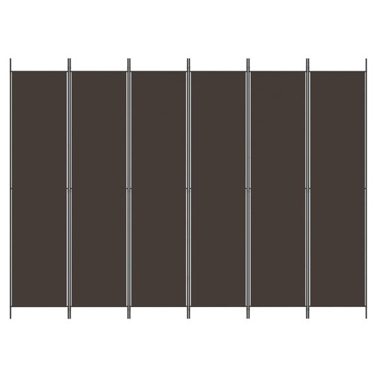Kamerscherm met 6 panelen 300x220 cm stof bruin