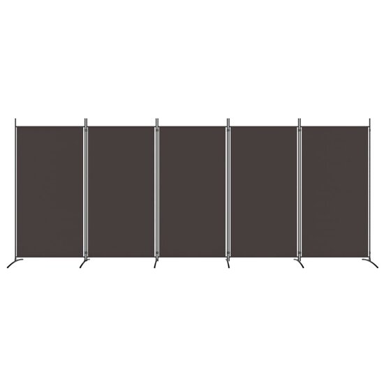 Kamerscherm met 5 panelen 433x180 cm stof bruin