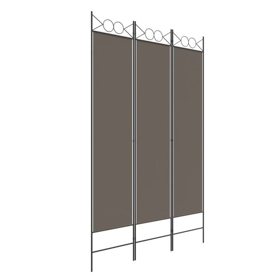Kamerscherm met 3 panelen 120x200 cm stof antracietkleurig