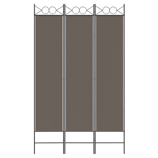 Kamerscherm met 3 panelen 120x200 cm stof antracietkleurig