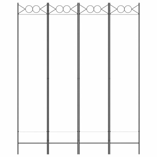 Kamerscherm Met 4 Panelen Stof Wit 160 x 200 cm