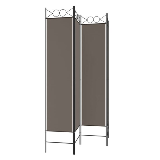 Kamerscherm met 4 panelen 160x200 cm stof antracietkleurig