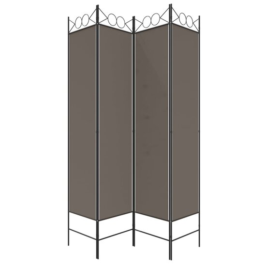 Kamerscherm met 4 panelen 160x200 cm stof antracietkleurig