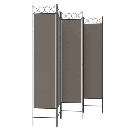 Kamerscherm met 5 panelen 200x200 cm stof antracietkleurig