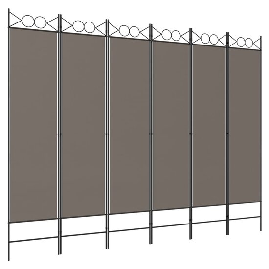 Kamerscherm met 6 panelen 240x200 cm stof antracietkleurig