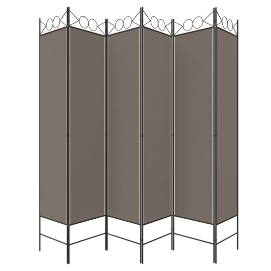 Kamerscherm met 6 panelen 240x200 cm stof antracietkleurig