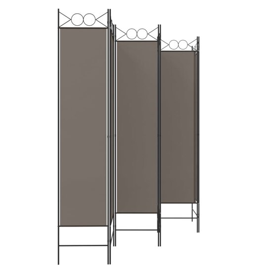 Kamerscherm met 6 panelen 240x200 cm stof antracietkleurig