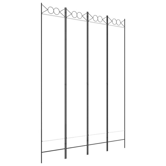 Kamerscherm Met 4 Panelen Stof Wit 160 x 220 cm