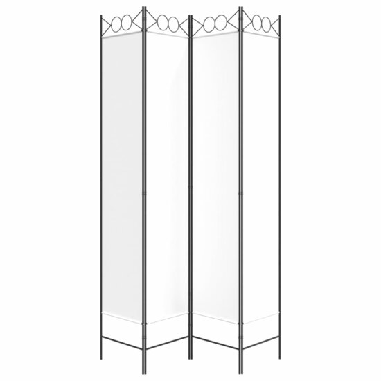 Kamerscherm Met 4 Panelen Stof Wit 160 x 220 cm