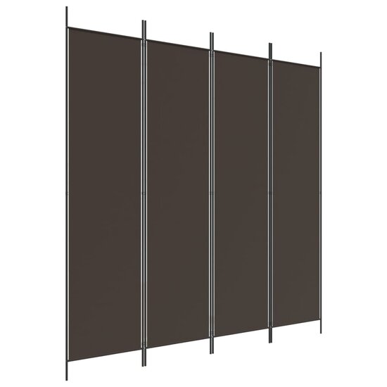 Kamerscherm met 4 panelen 200x200 cm stof bruin