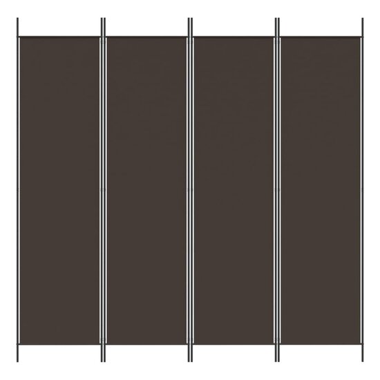 Kamerscherm met 4 panelen 200x200 cm stof bruin