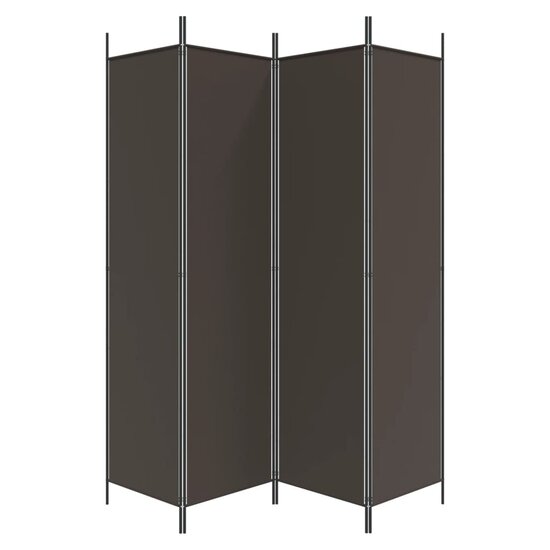 Kamerscherm met 4 panelen 200x200 cm stof bruin