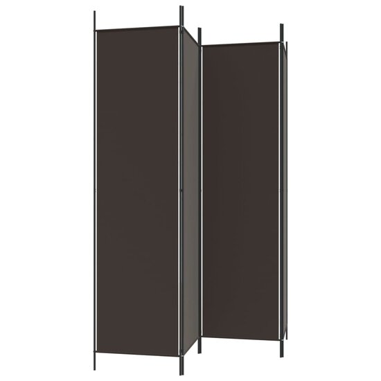 Kamerscherm met 4 panelen 200x200 cm stof bruin