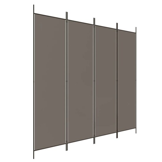 Kamerscherm met 4 panelen 200x200 cm stof antracietkleurig