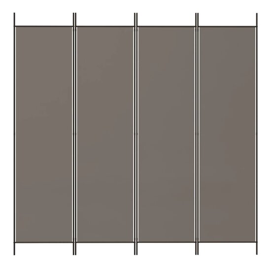 Kamerscherm met 4 panelen 200x200 cm stof antracietkleurig