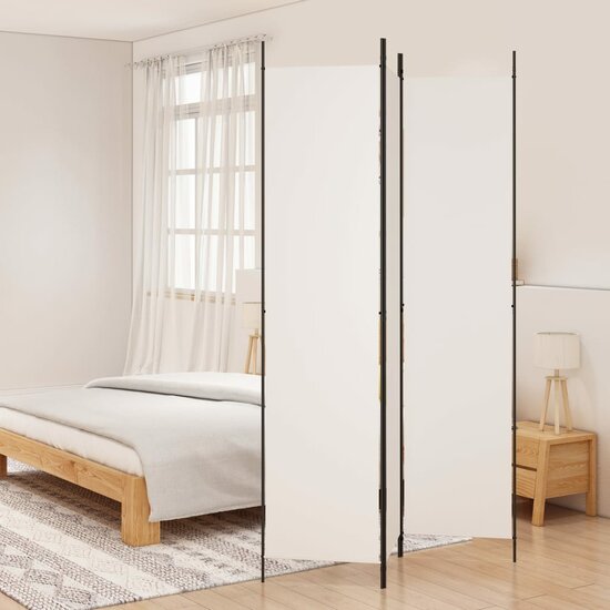 Kamerscherm met 3 panelen 150x220 cm stof wit