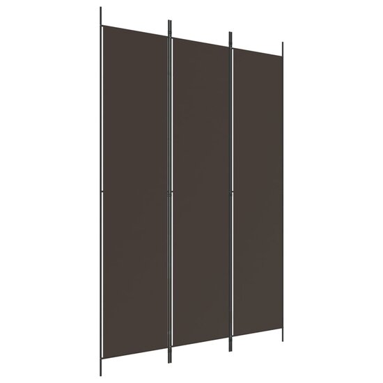 Kamerscherm met 3 panelen 150x220 cm stof bruin