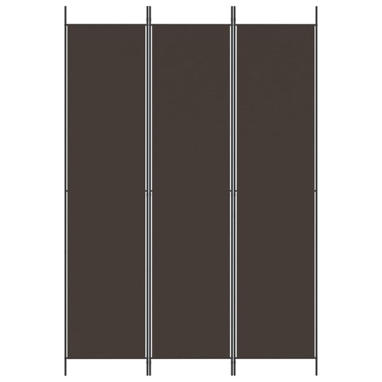 Kamerscherm met 3 panelen 150x220 cm stof bruin