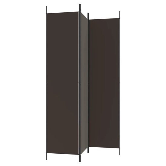 Kamerscherm met 3 panelen 150x220 cm stof bruin