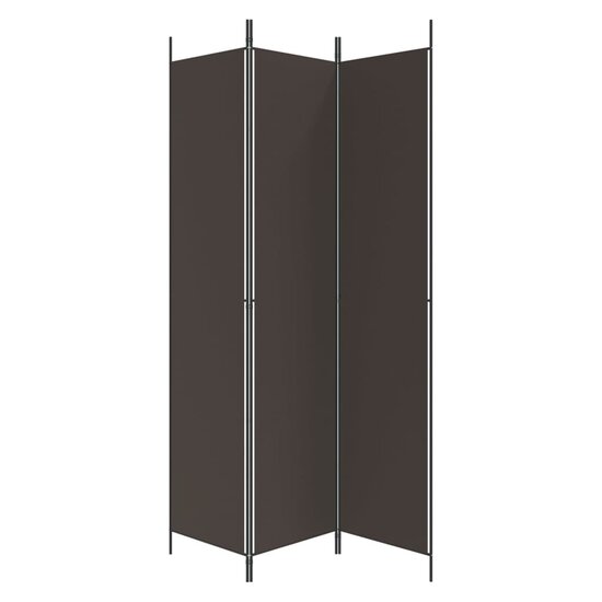 Kamerscherm met 3 panelen 150x220 cm stof bruin