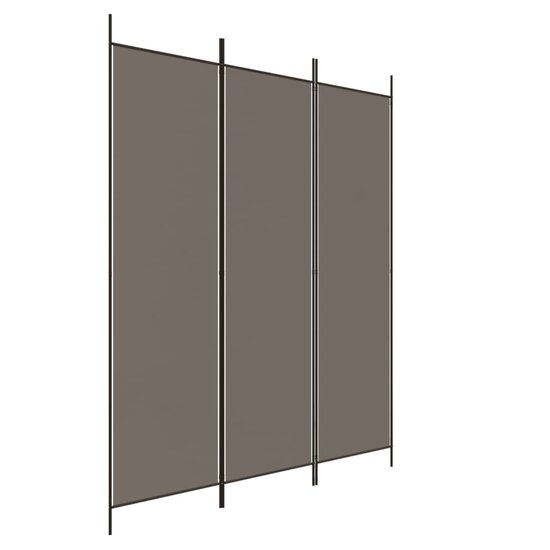 Kamerscherm met 3 panelen 150x220 cm stof antracietkleurig