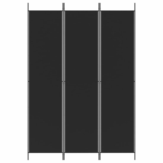 Kamerscherm met 3 panelen 150x220 cm stof zwart