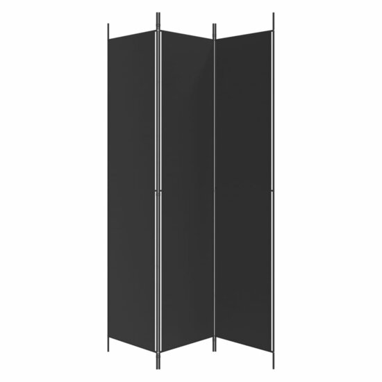 Kamerscherm met 3 panelen 150x220 cm stof zwart