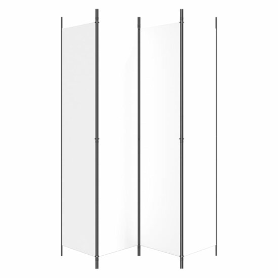 Kamerscherm Met 4 Panelen Stof Wit 200 x 220 cm