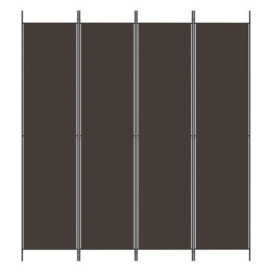 Kamerscherm met 4 panelen 200x220 cm stof bruin