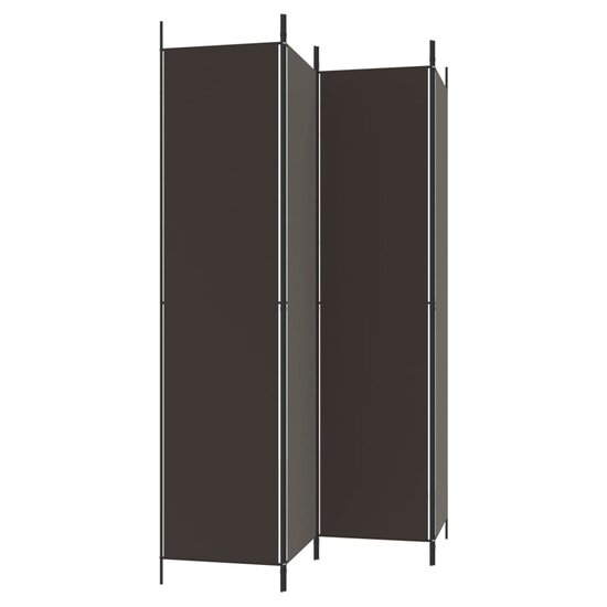 Kamerscherm met 4 panelen 200x220 cm stof bruin
