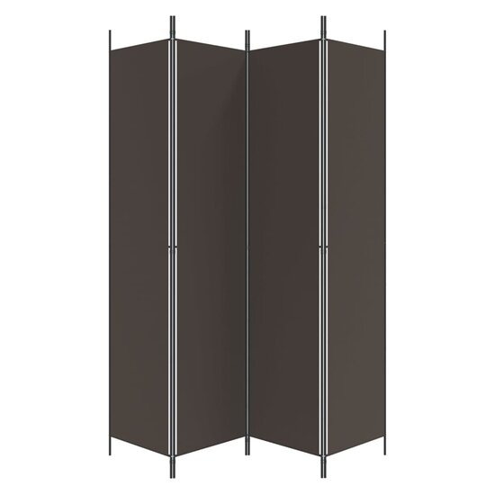 Kamerscherm met 4 panelen 200x220 cm stof bruin